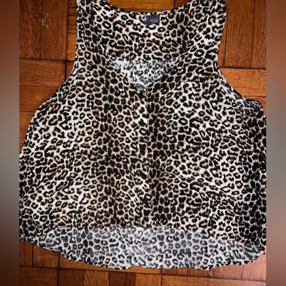 Leopard Cropped Blouse/Tank, Summer Blouse